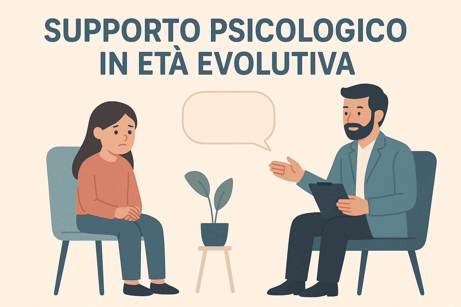 Illustrazione supporto psicologico in età evolutiva